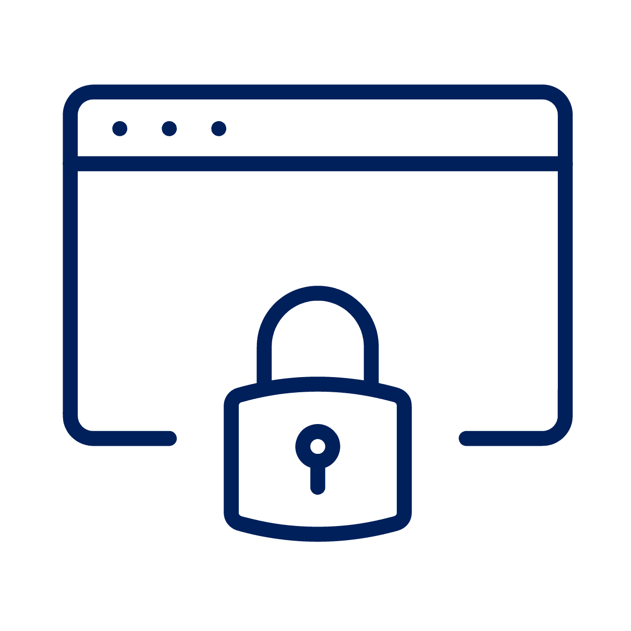 web page with security icon