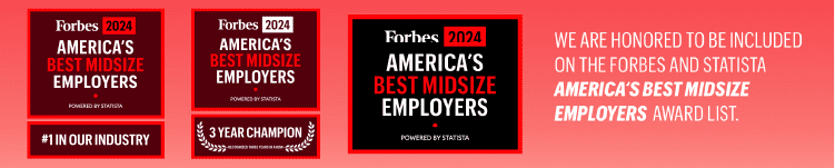 Logos of Forbes 2024 best midsize employer